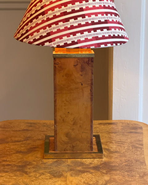 Vintage large burl wood table lamp