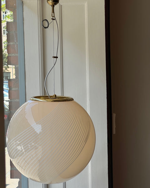 Vintage yellow/cream swirl Murano ceiling lamp (D40)