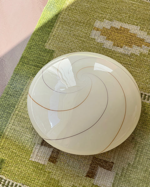Vintage Murano cream / brown swirl ceiling/wall lamp (D40)