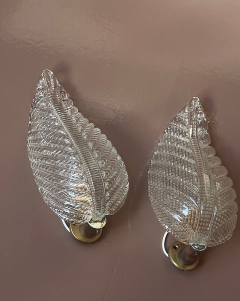 Vintage Murano leaf wall lamp (2 available)