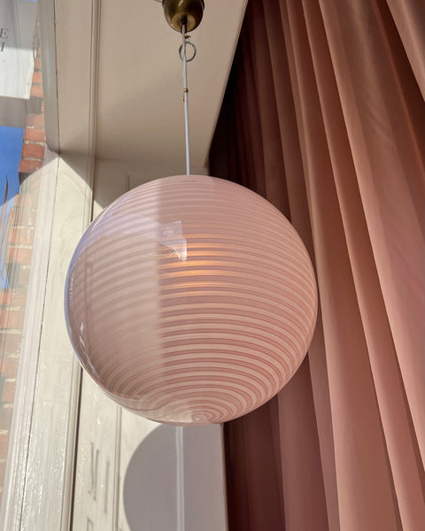 Vintage Murano light pink swirl ceiling lamp (D40)