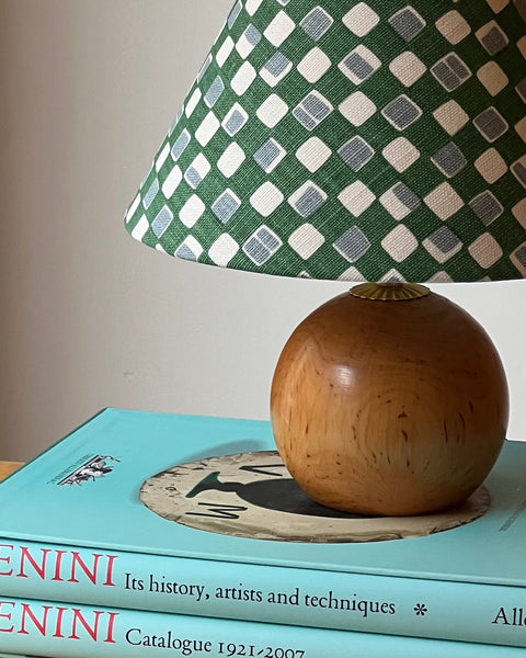 Vintage wooden table lamp (incl. lampshade)