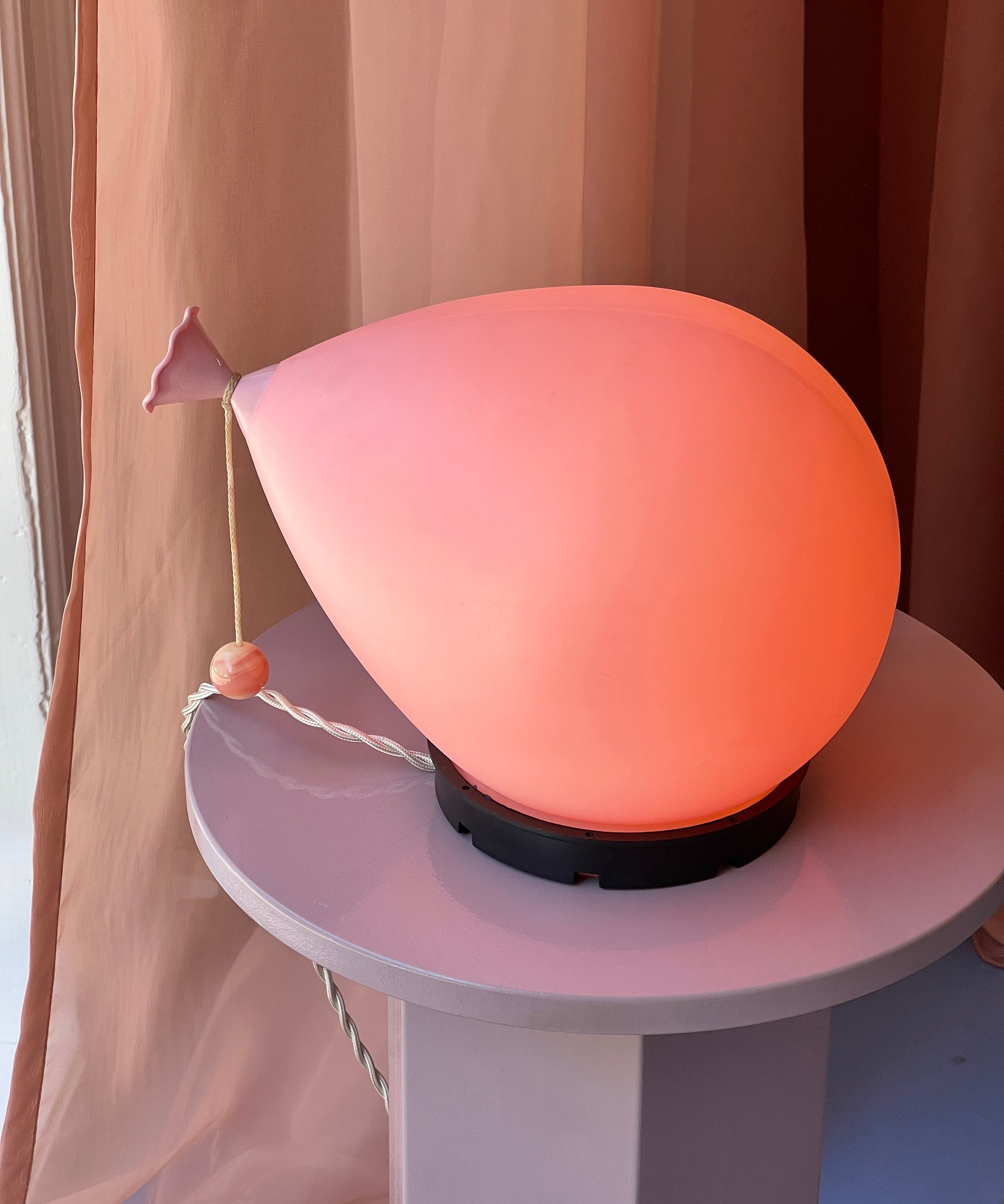Vintage pink balloon wall lamp by Yves Christin for Bilumen (Small)