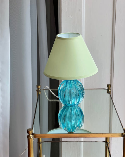 Vintage blue Murano table lamp (with shade)