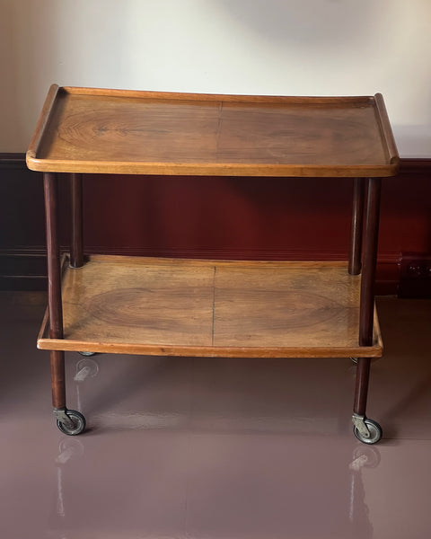 Vintage wooden trolley/table with wheels