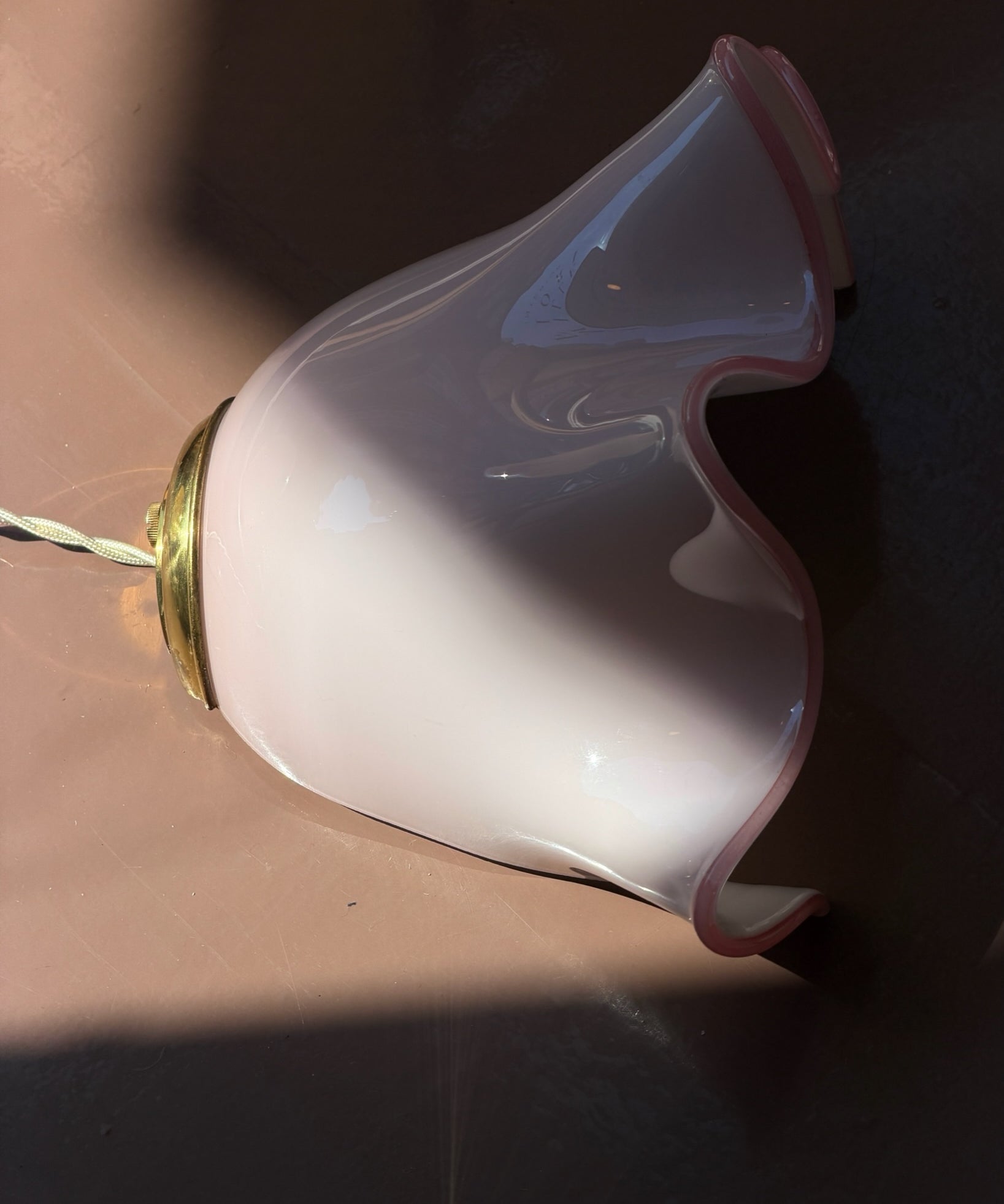 Vintage pink Murano wall lamp