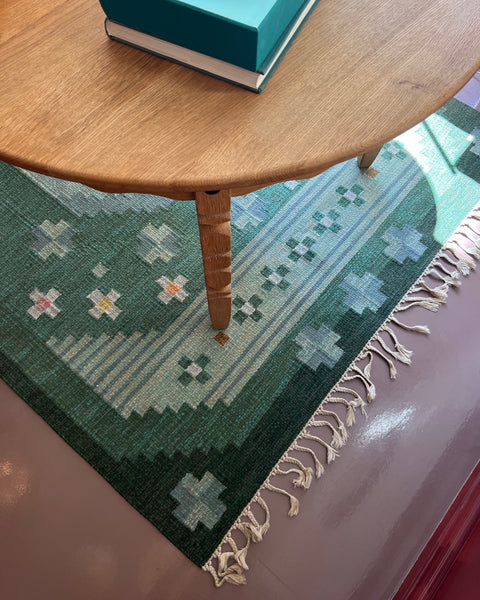 Vintage flat weave rug by Anna-Johanna Ångström (Å) (Reserved)