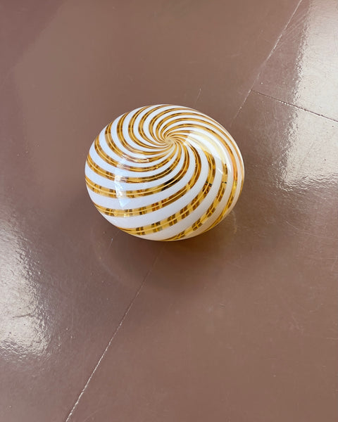 Vintage Murano clear/golden swirl ceiling/wall lamp (D25)