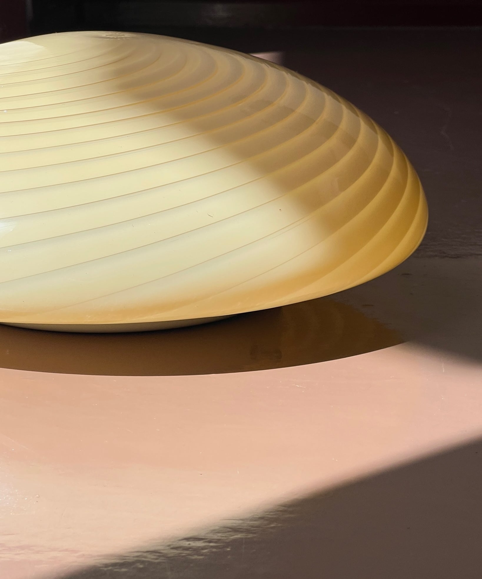 Vintage Murano yellow swirl ceiling/wall lamp (D38)