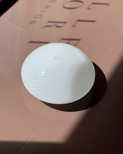 Vintage Murano white swirl ceiling/wall lamp (D34)