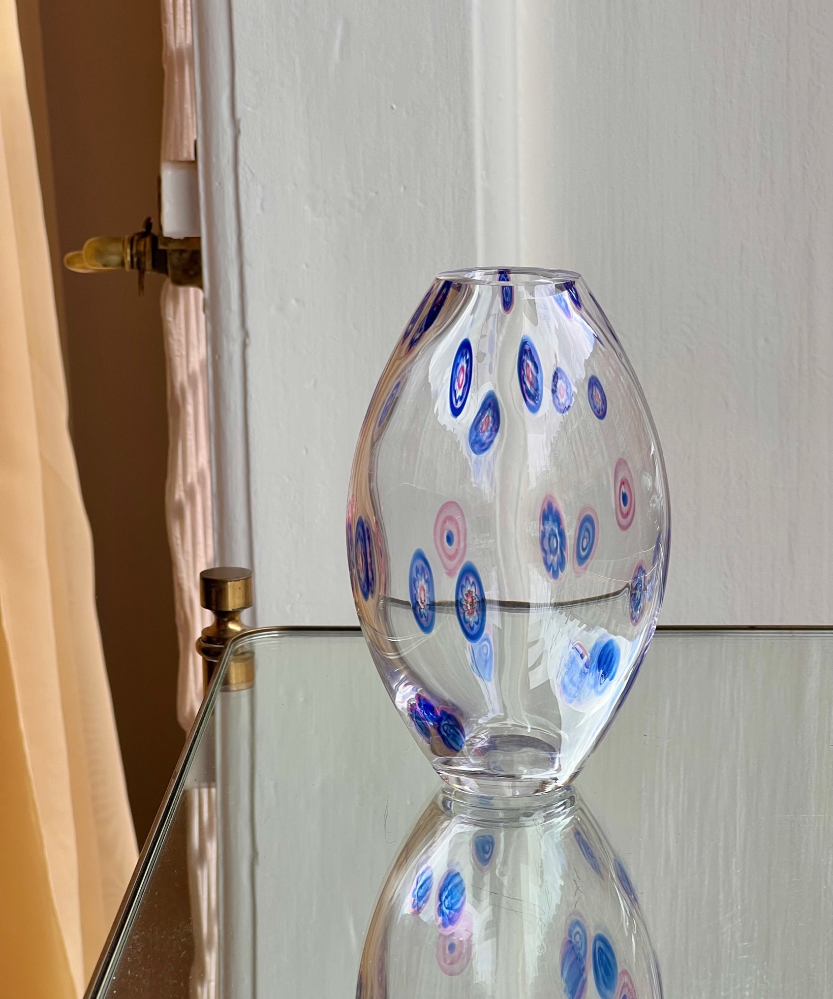 Vintage blue Millefiori Murano vase