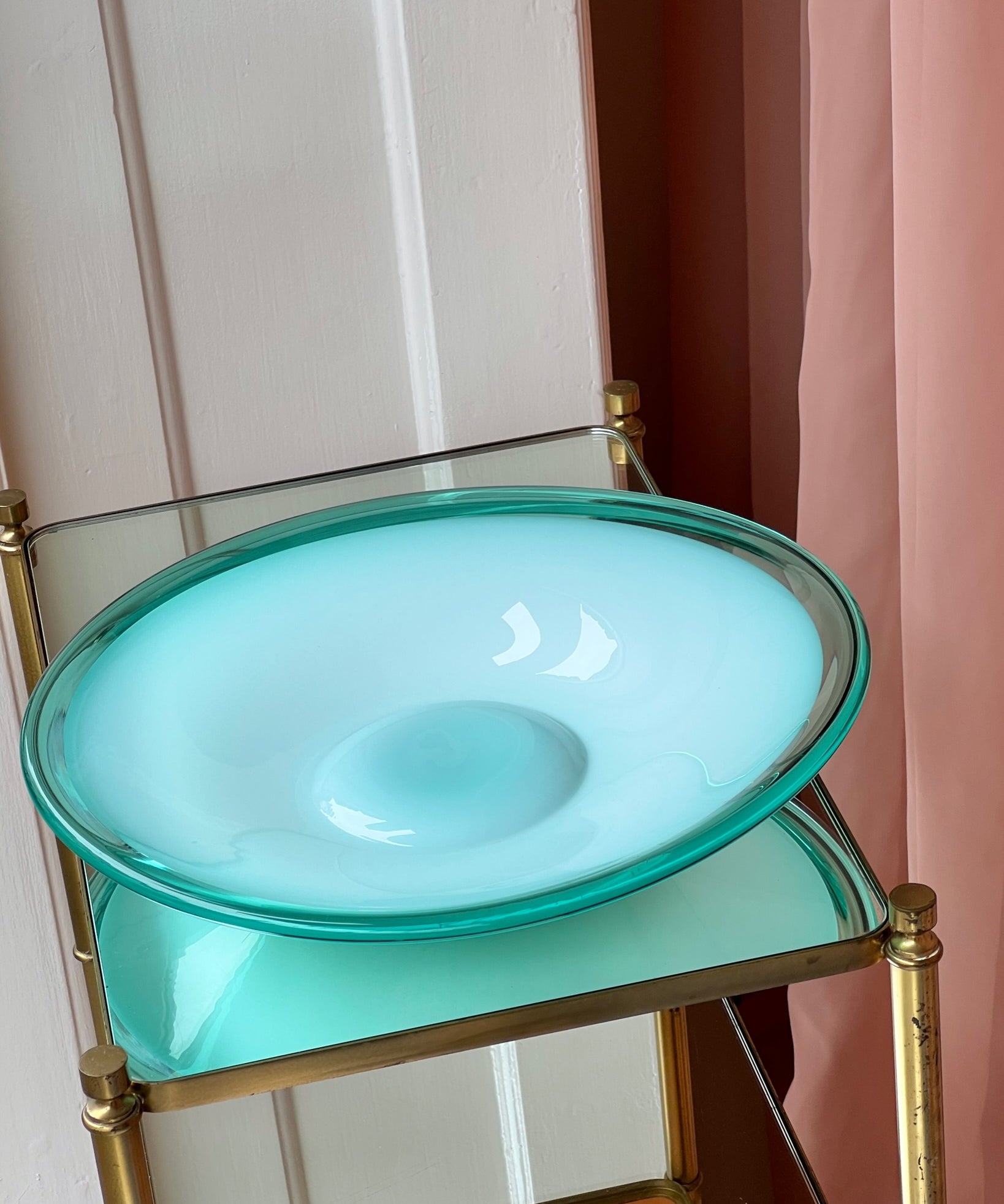 Vintage opal green Murano bowl