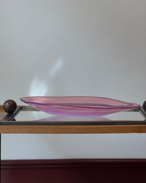 Vintage large opal pink Murano dish/bowl