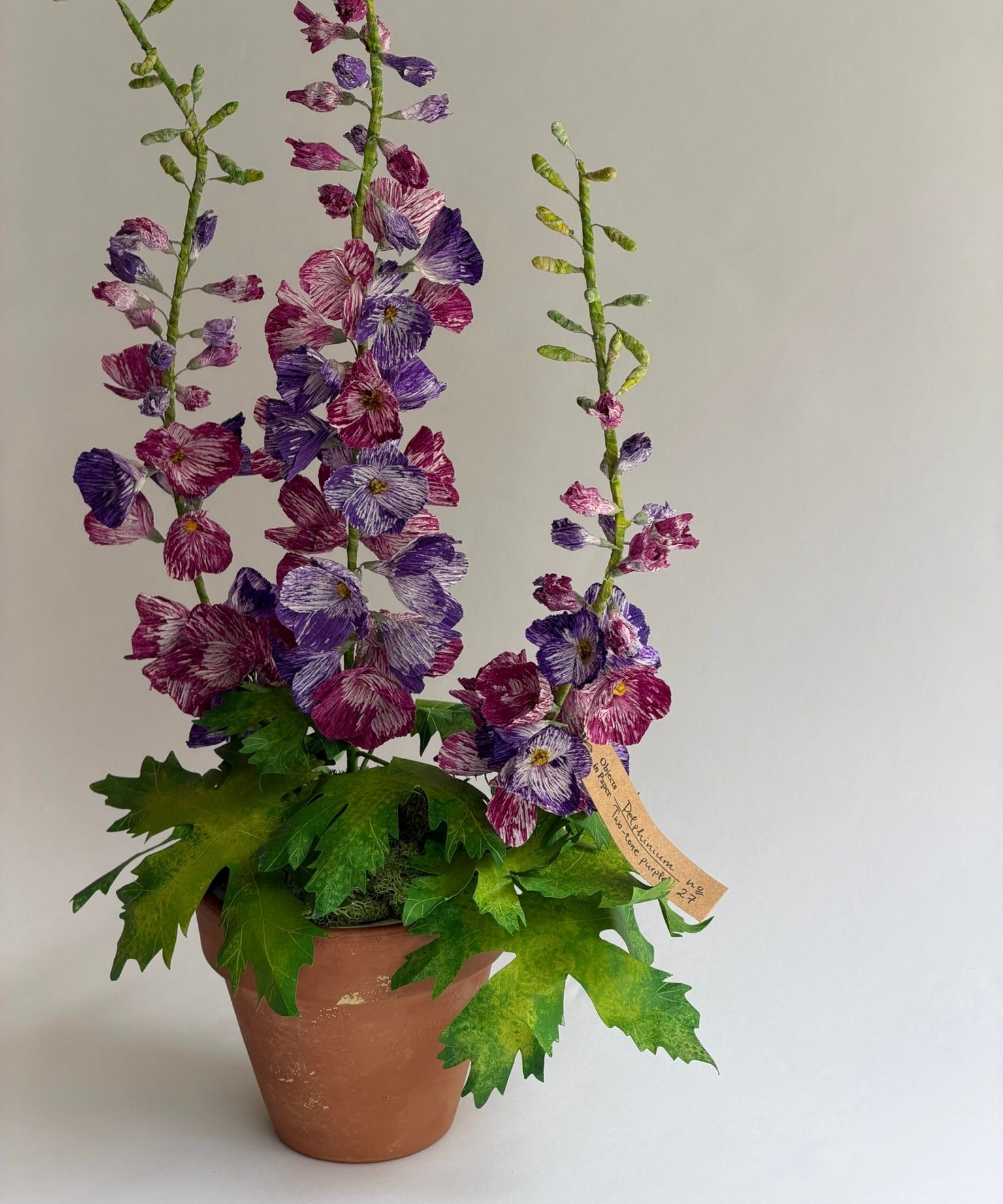 Paper flower 'Two-tone purple Delphinium'