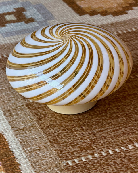 Vintage Murano clear/golden swirl ceiling/wall lamp (D26)