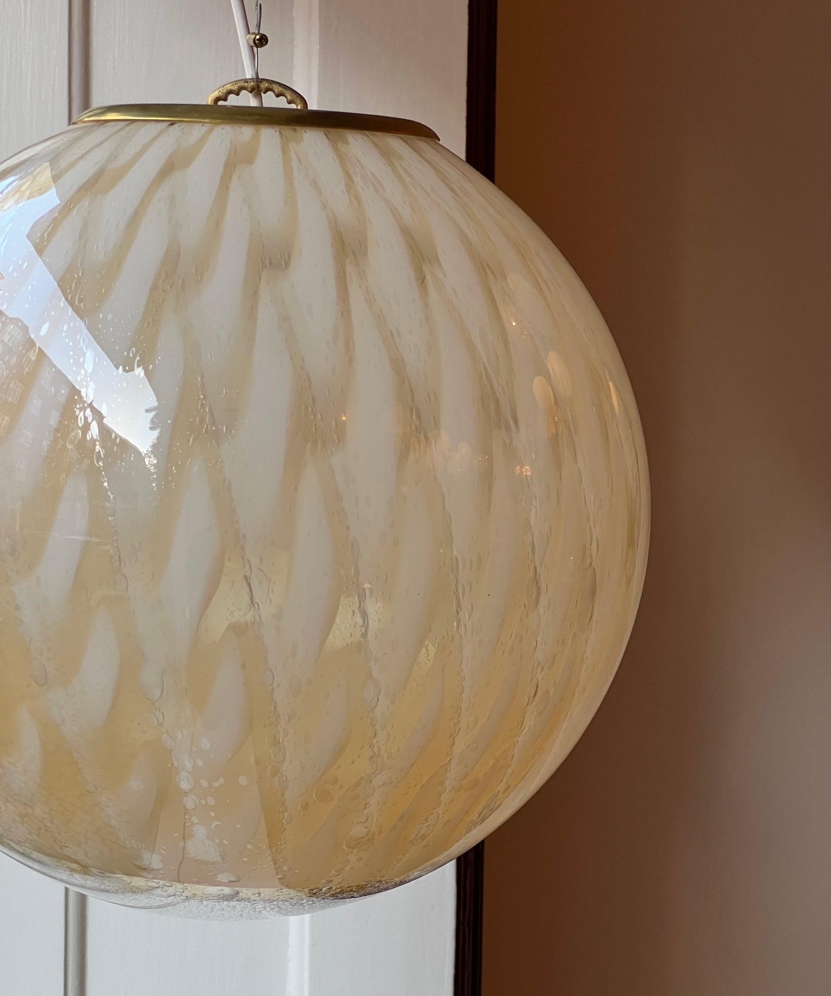 Vintage golden clear Murano ceiling lamp (D35)