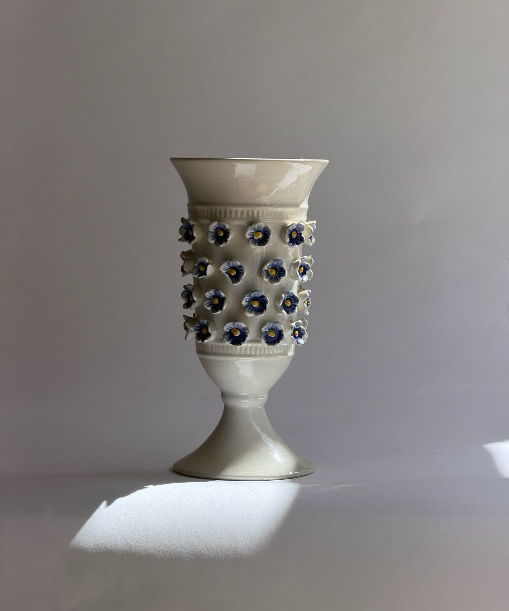 Ceramic blue flower vase
