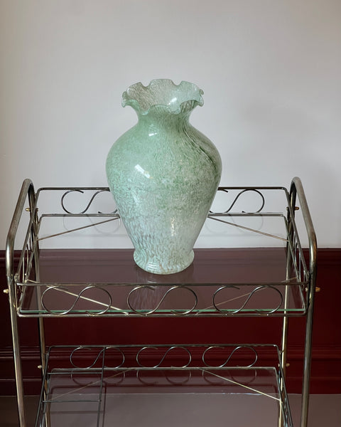 Vintage green Murano vase