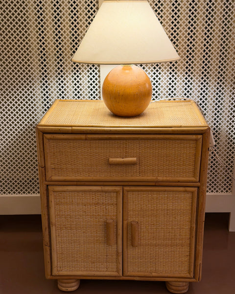 Vintage rattan side table/nightstand