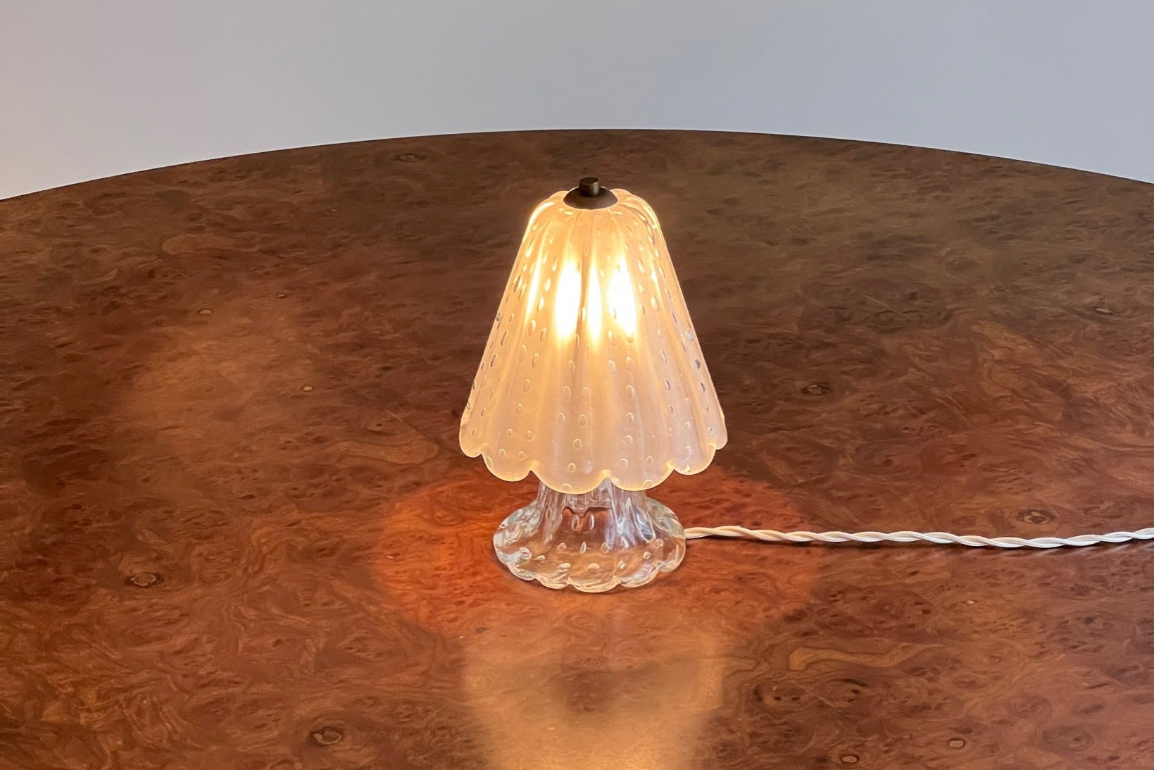 Vintage clear/frosted Murano table lamp