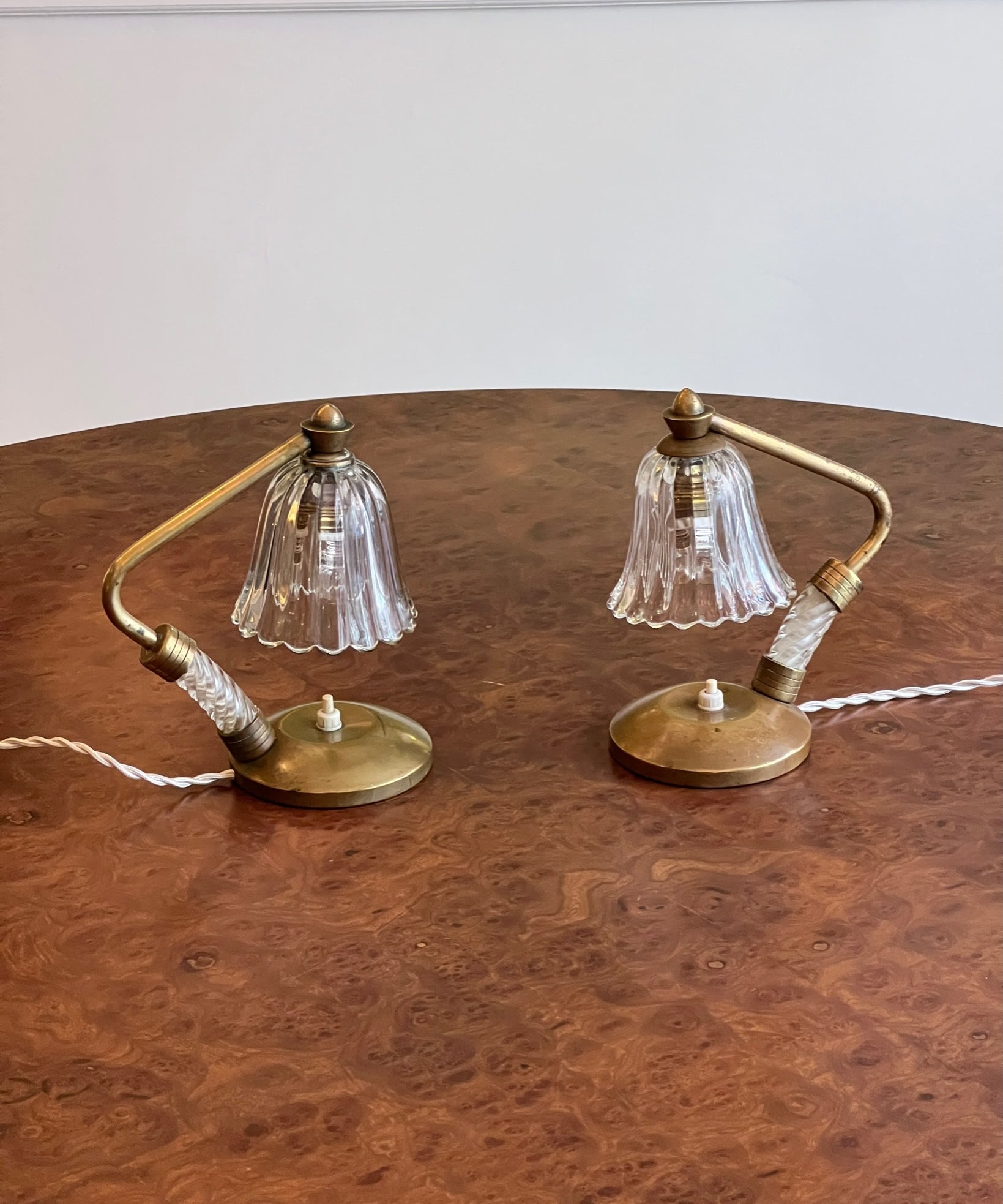 Vintage clear Murano table lamp