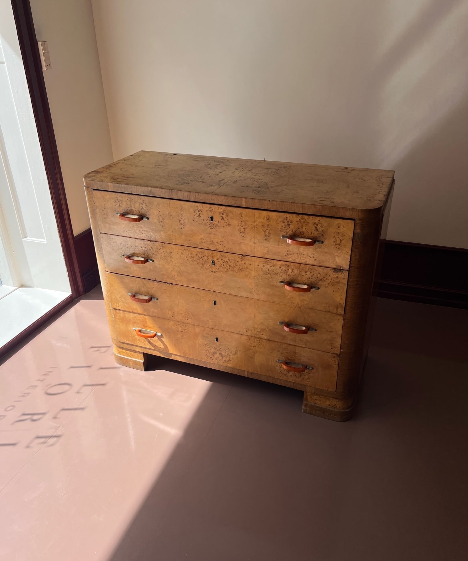 Large vintage wooden chest of drawers