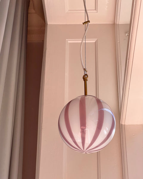 Ceiling lamp - Pink lavender vertical stripes (D20)