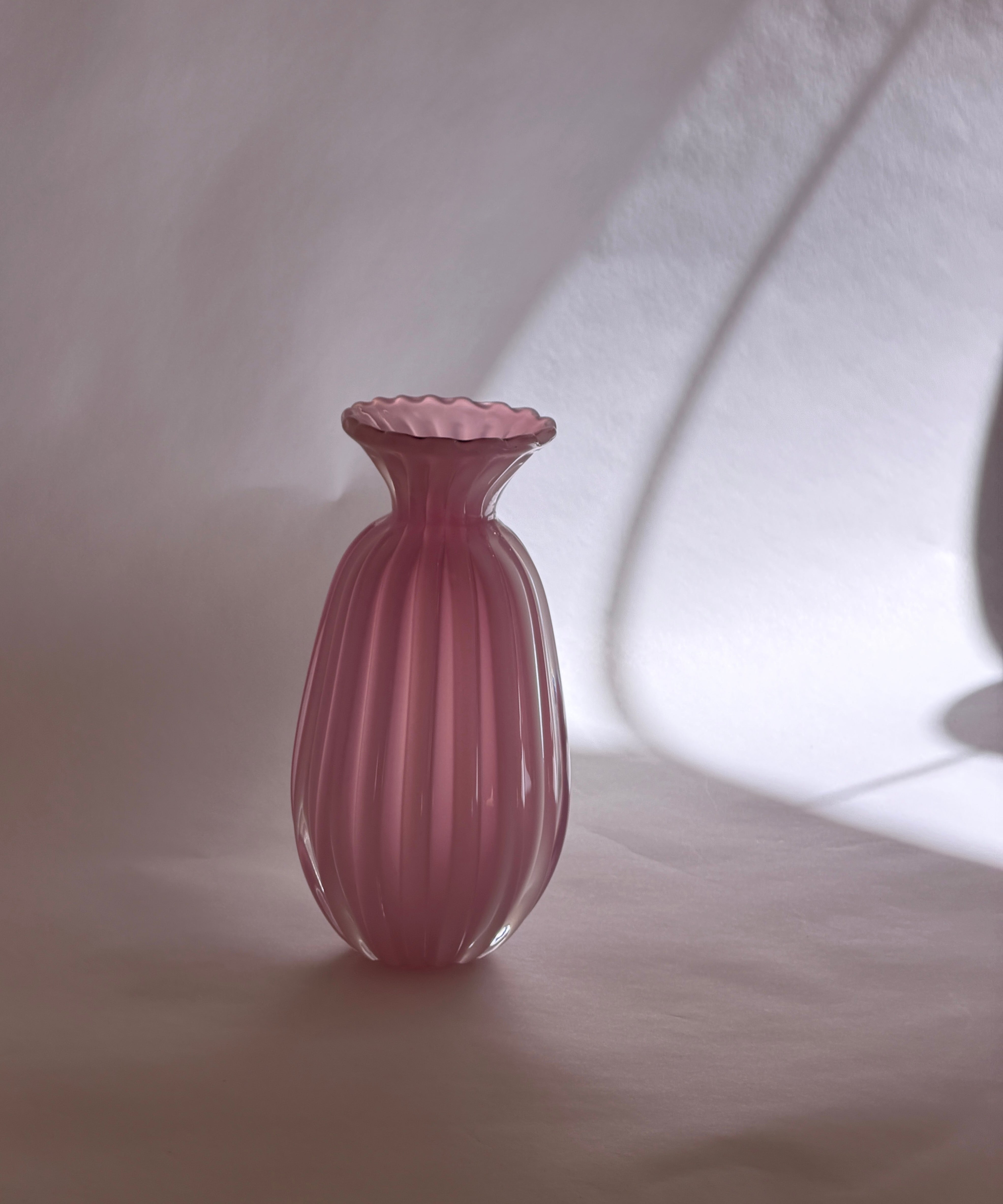 Vintage pink Murano vase