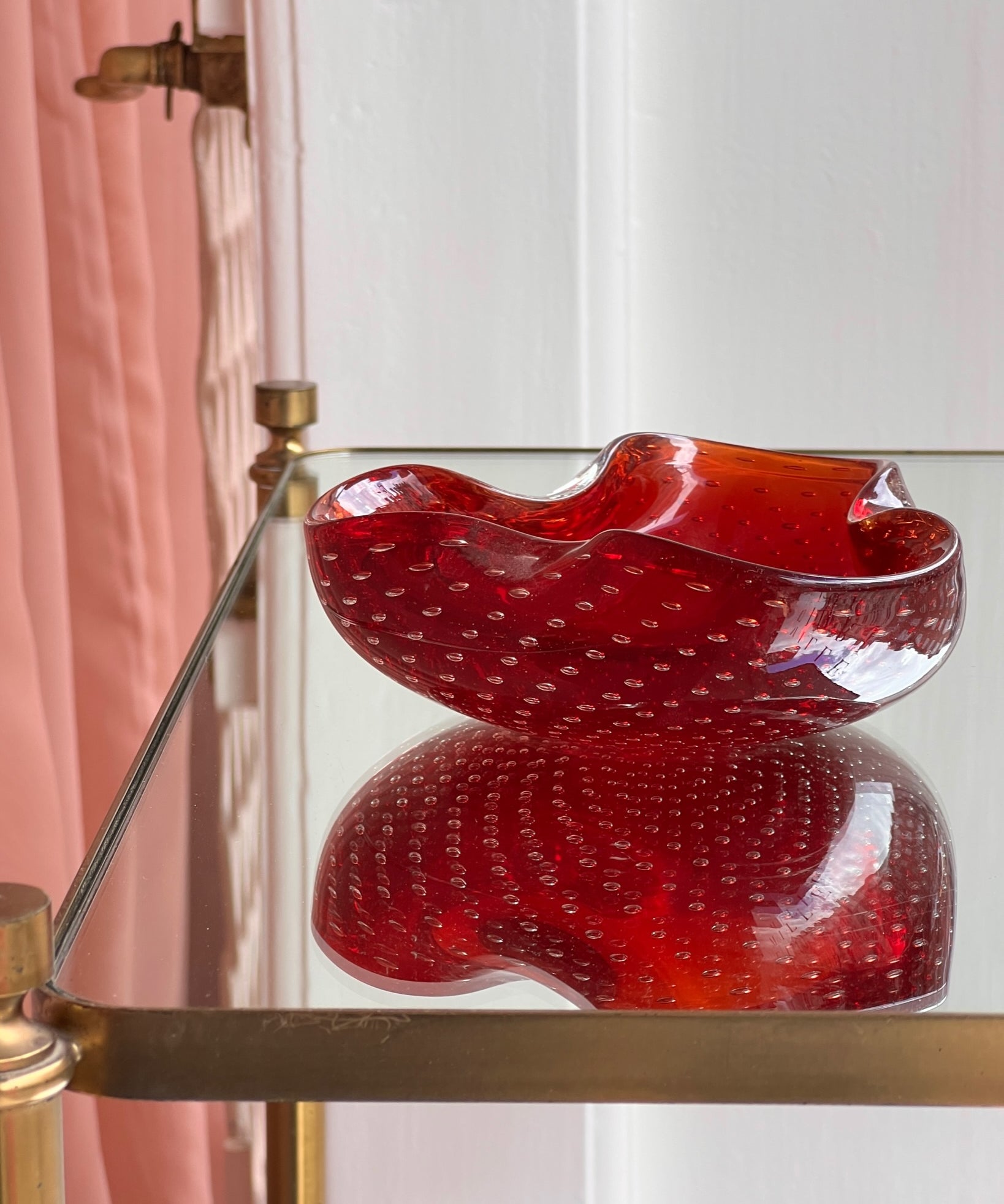 Vintage red Murano bowl