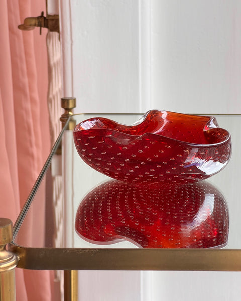 Vintage red Murano bowl