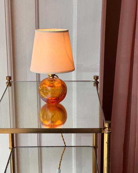 Vintage amber bubble Murano table lamp (with shade)
