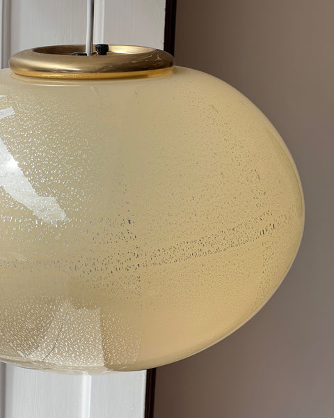 Vintage yellow/silver Murano ceiling lamp (D42)