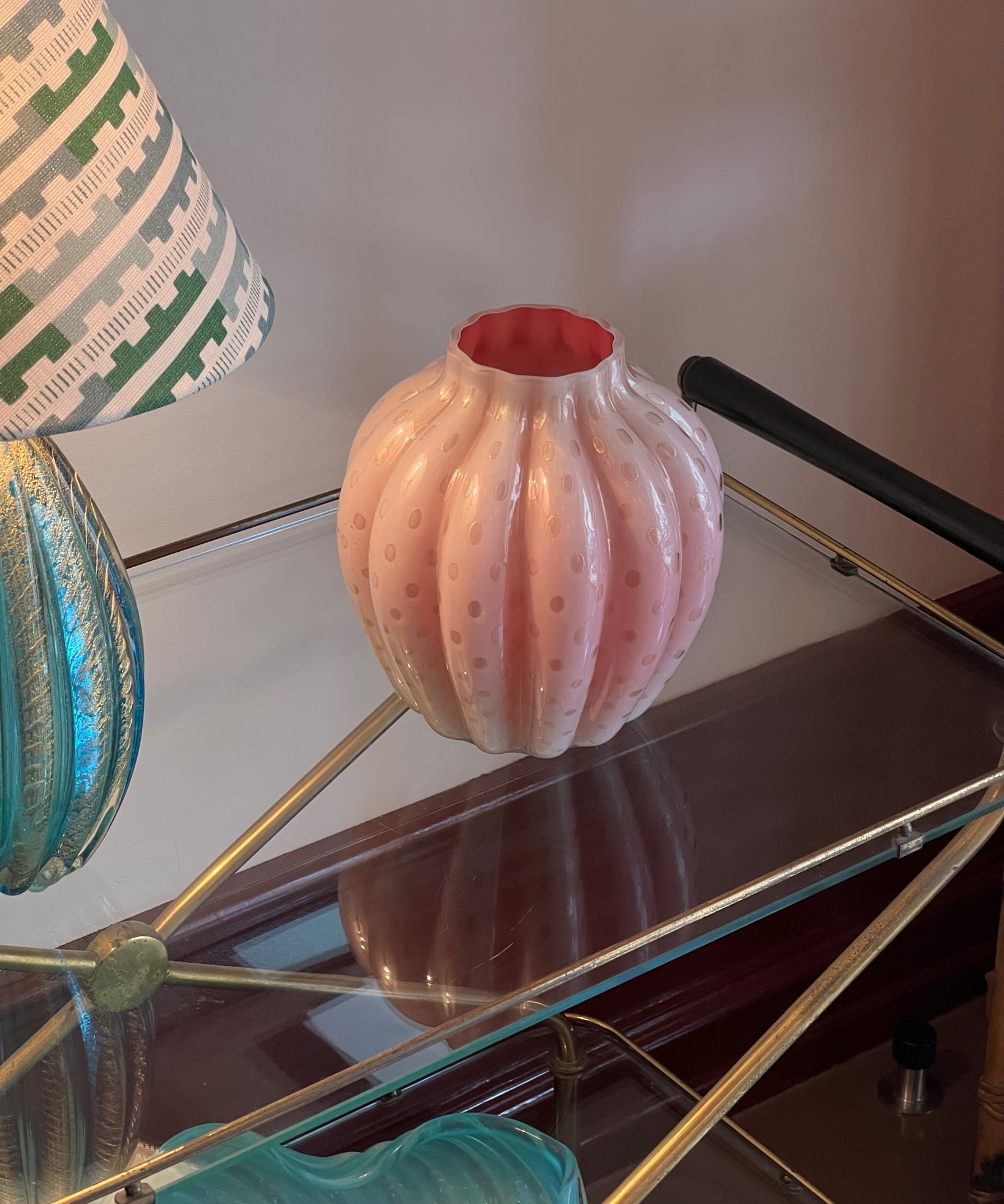 Vintage pink Murano vase