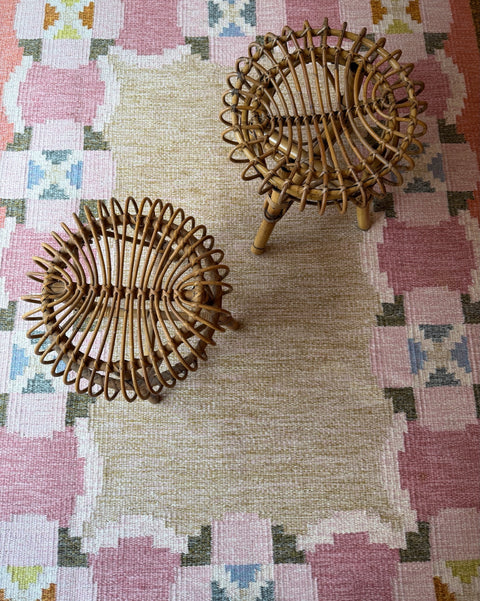 Vintage rattan stool (2 available)