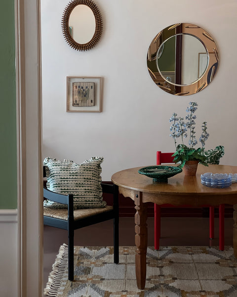 Vintage rosegold/pink round Italian mirror