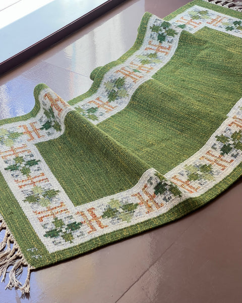 Vintage flat weave rug/runner signed FF