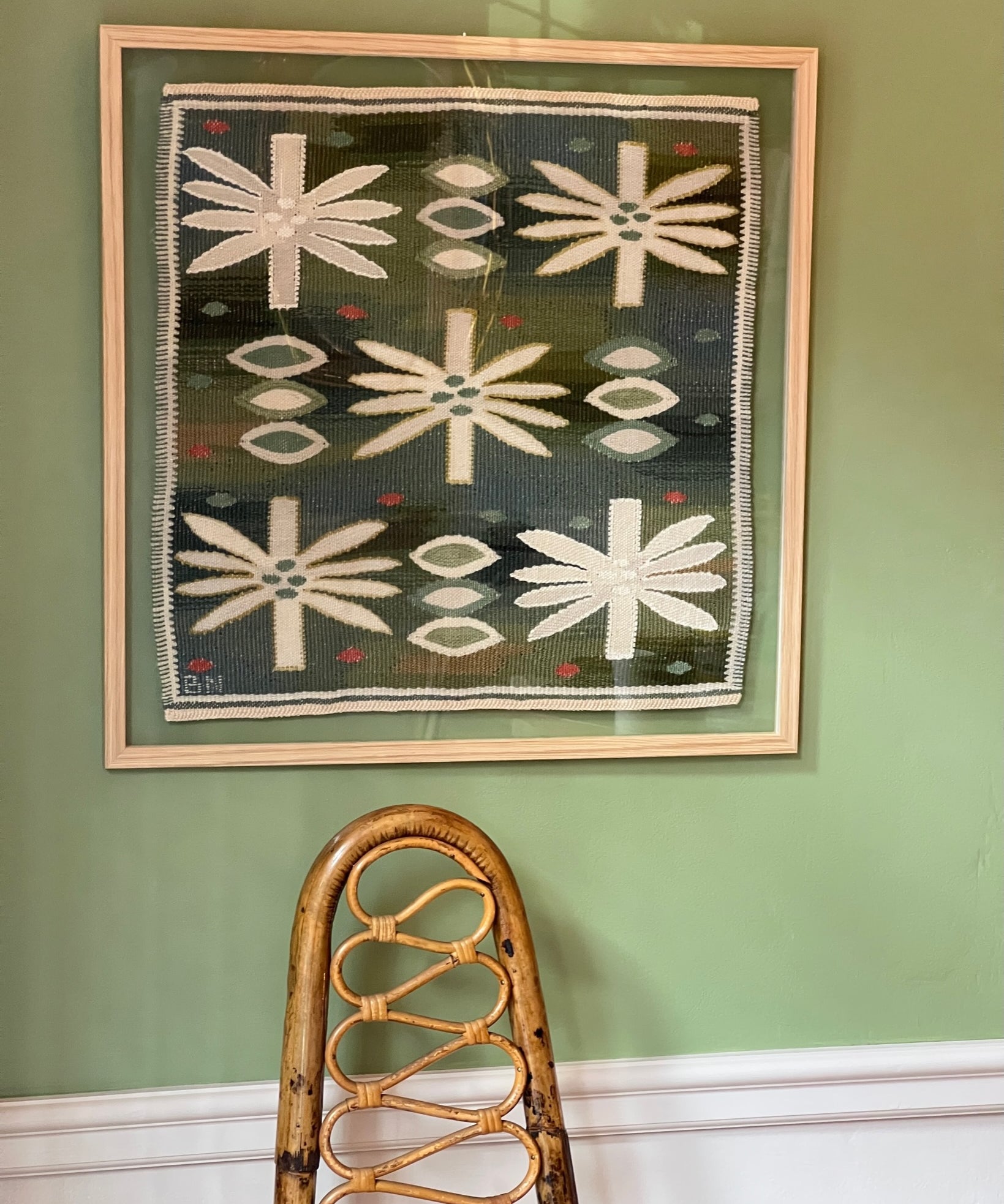 Vintage handwoven wall tapestry by Barbro Nilsson (BN)