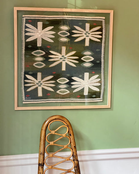 Vintage handwoven wall tapestry by Barbro Nilsson (BN)