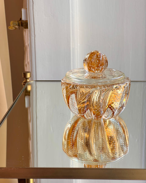 Vintage amber Murano bonbonniere