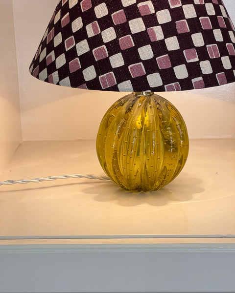 Vintage yellow Murano table lamp (incl. lampshade)