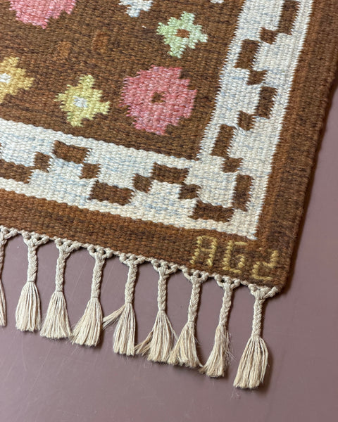Vintage flat weave rug (Signed AGS)