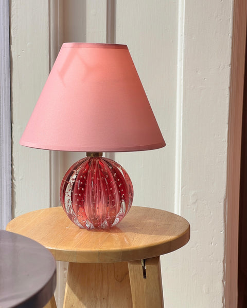 Vintage pink Murano table lamp (with shade)