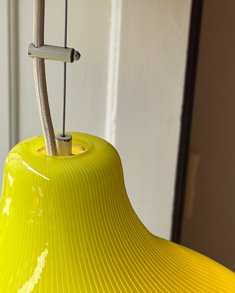 Vintage Massimo Vignelli yellow/white ceiling lamp