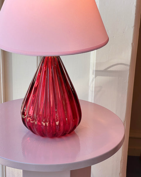 Vintage cranberry pink Murano table lamp (with shade)