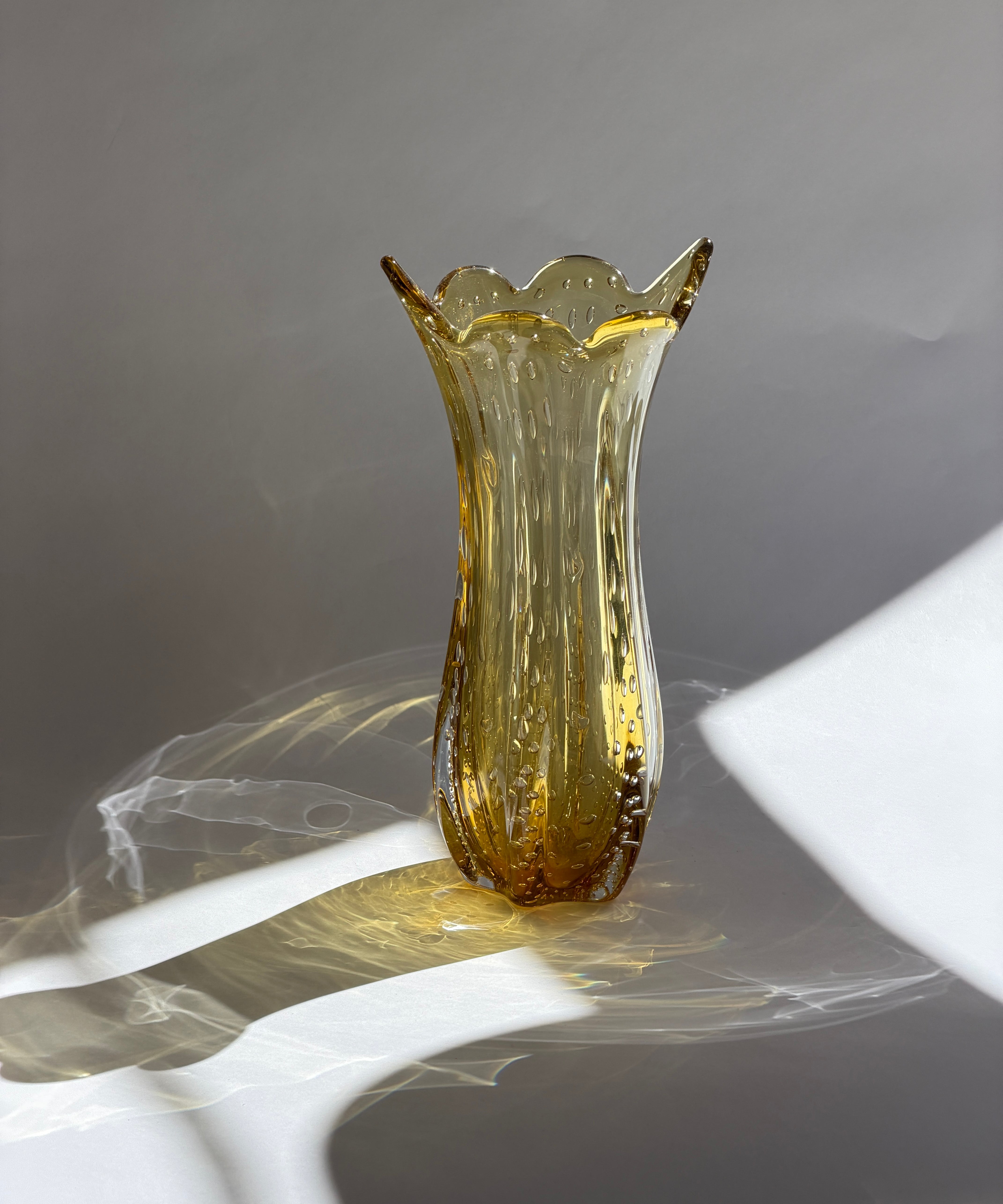 Vintage yellow/golden Murano vase