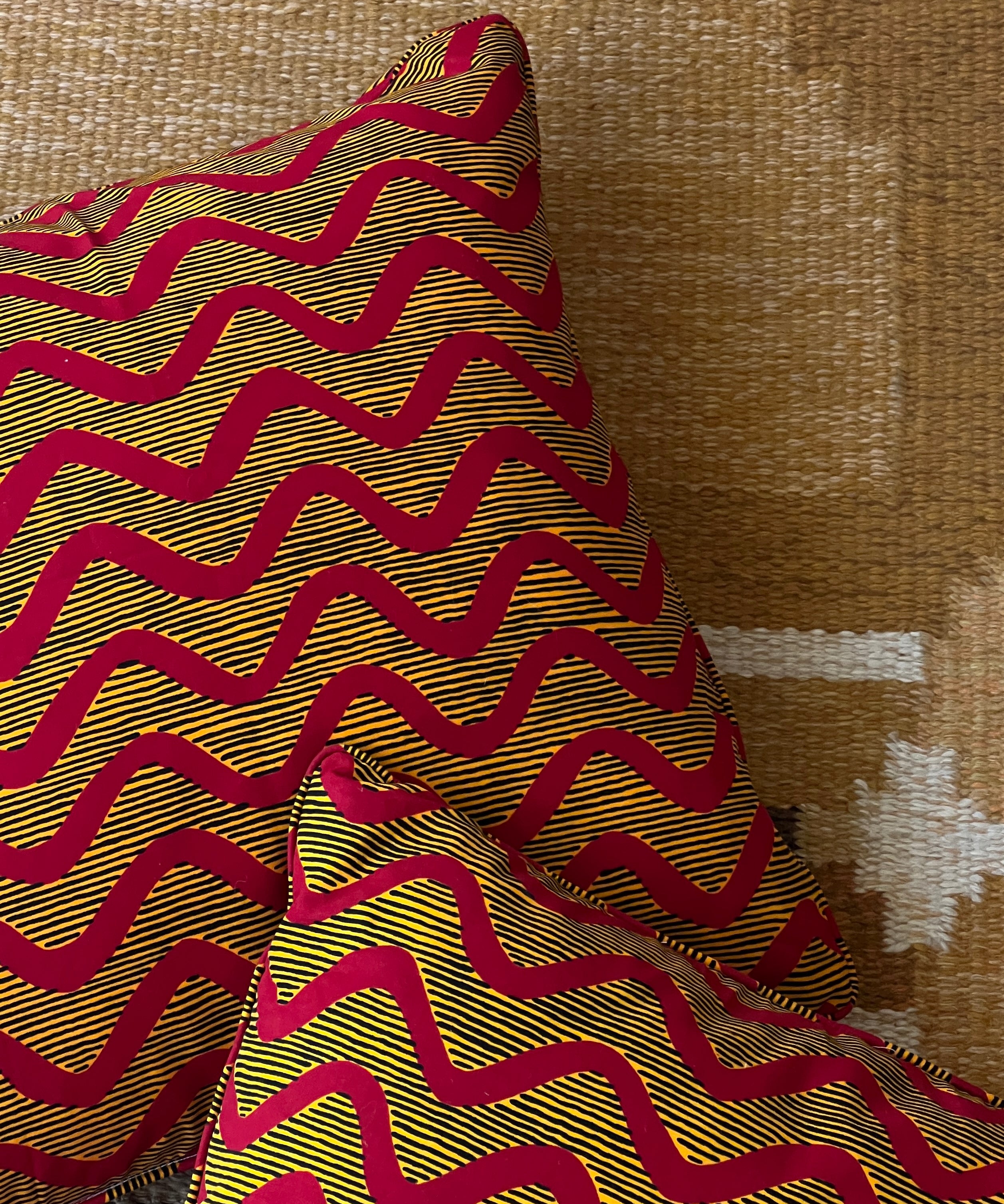 Bespoke cushion (yellow/red) (Only 1 available)