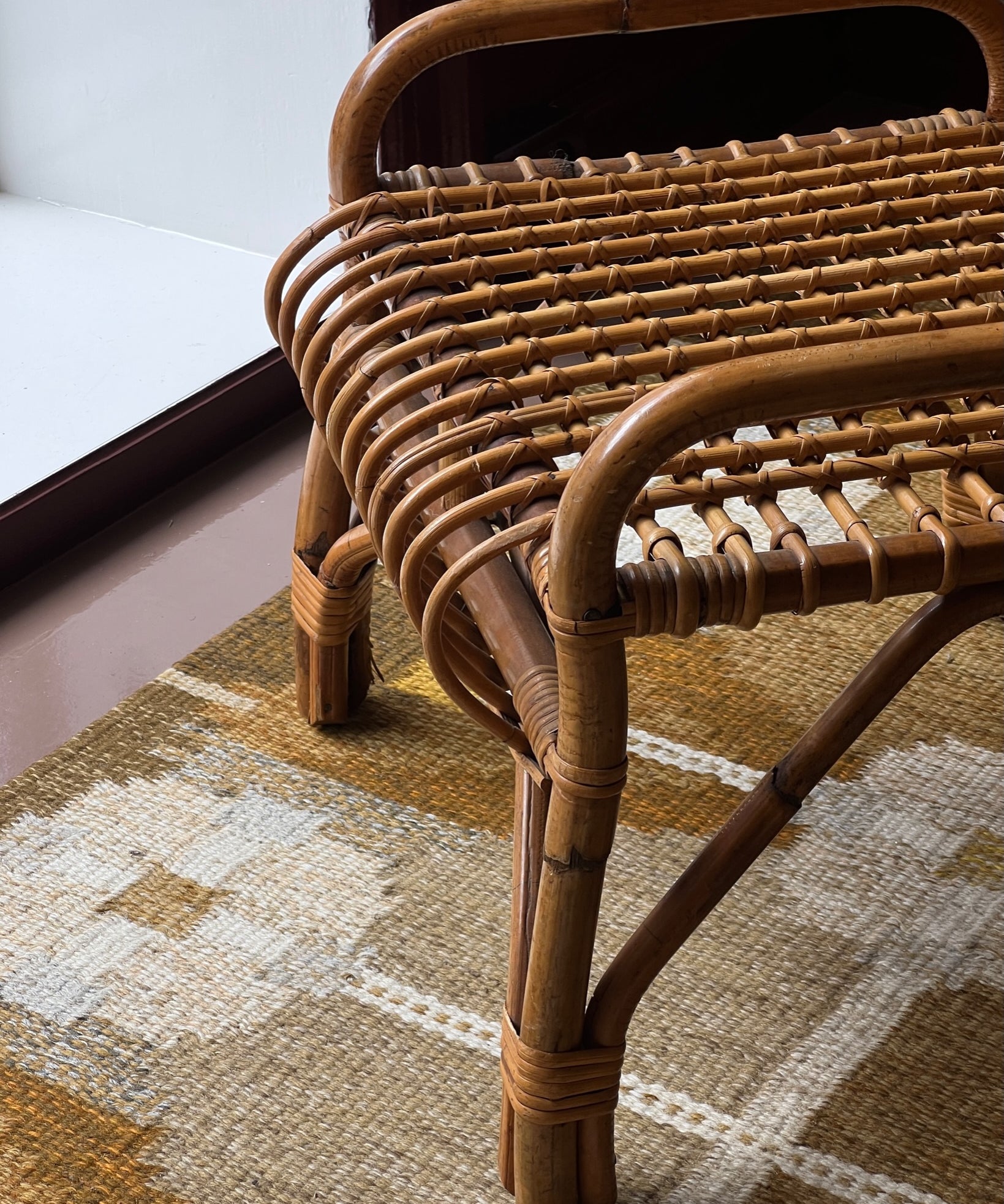 Vintage rattan stool