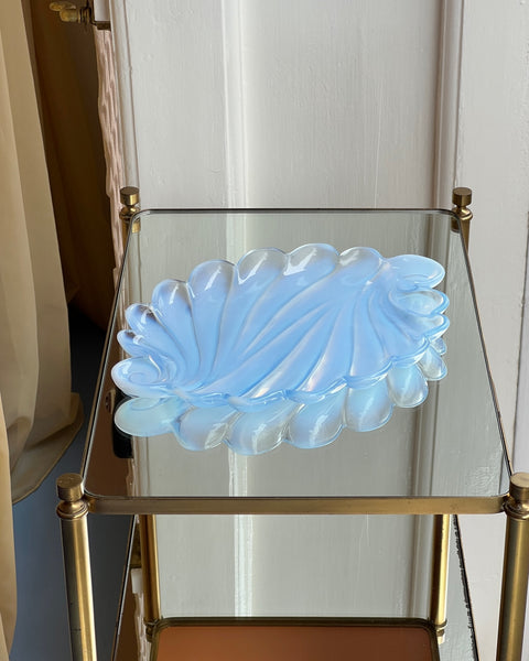 Vintage opal blue shell bowl