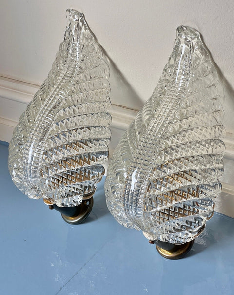 Vintage Murano leaf wall lamp (2 available)