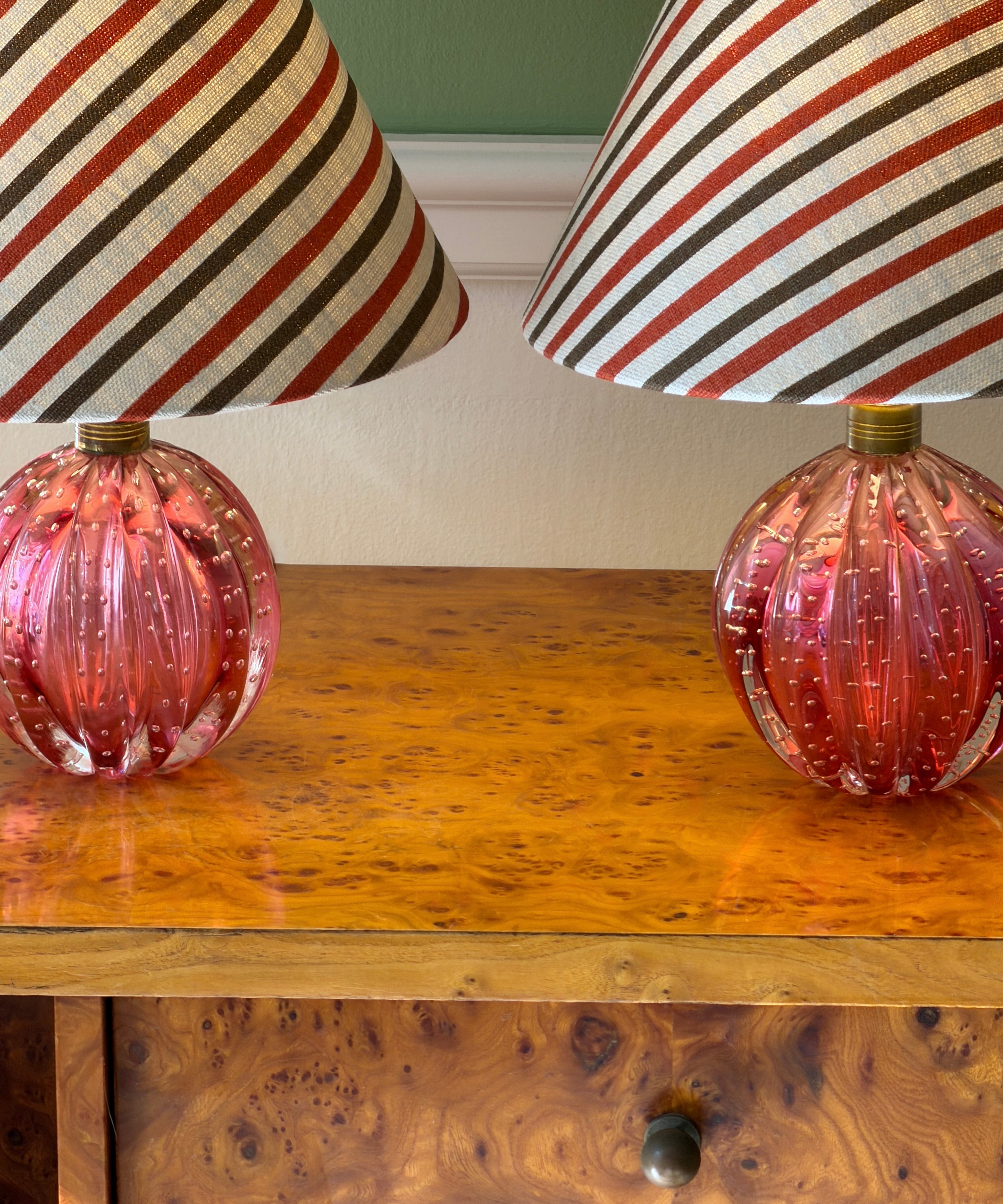 Vintage pink Murano table lamp (incl. lampshade)